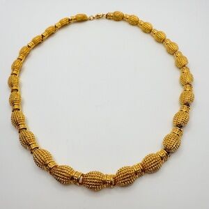 Vintage‎ Paquette Gold-Tone Textured Necklace